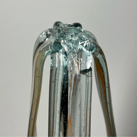 Arklahoma Co Art Glass Vase (Sooner Ozark) White Orange Swirl. Vintage - Picture 10 of 10